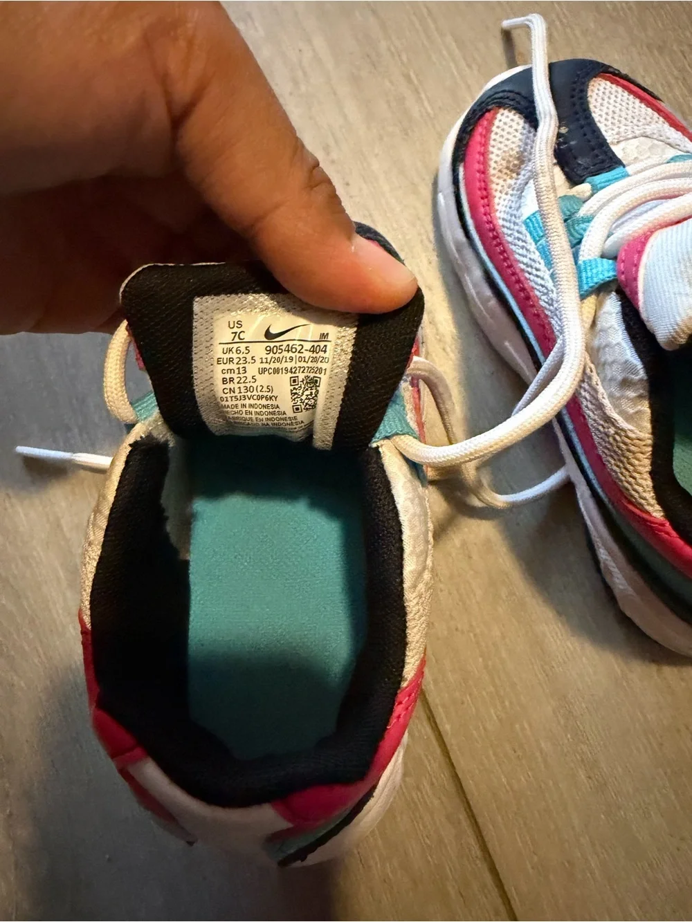 Nike Kids Multicolor Air Max Sneakers — White, Pink, Teal, Navy